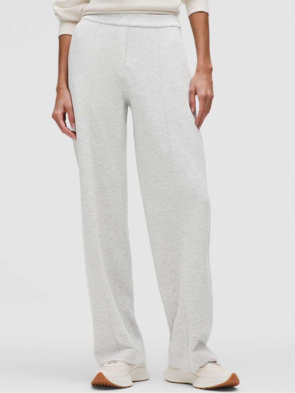 New Lululemon Softstreme Pintuck Mid-Rise Pant Heathered Core Ultra Light Grey